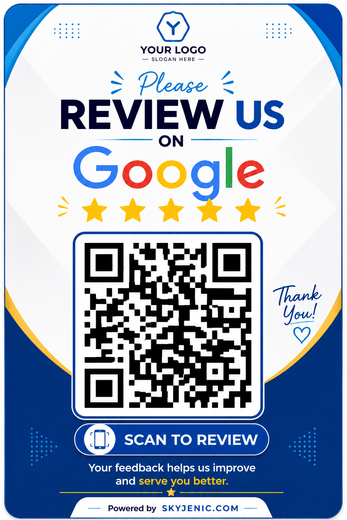 Standard Google Review QR Sticker 4x6