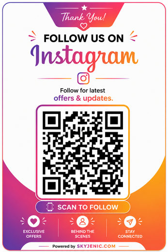 Standard Instagram Follow QR Sticker 4x6
